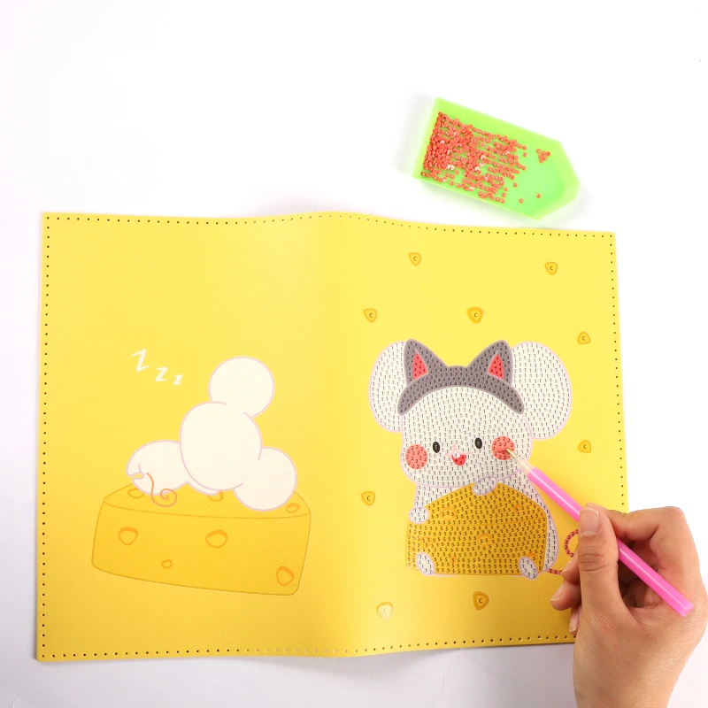 5D DIY Handmade PU Leather Sewing Diamond Painting Magic Notebook Special Shape Arts Kids Kits Toys Gift For Kids Adults