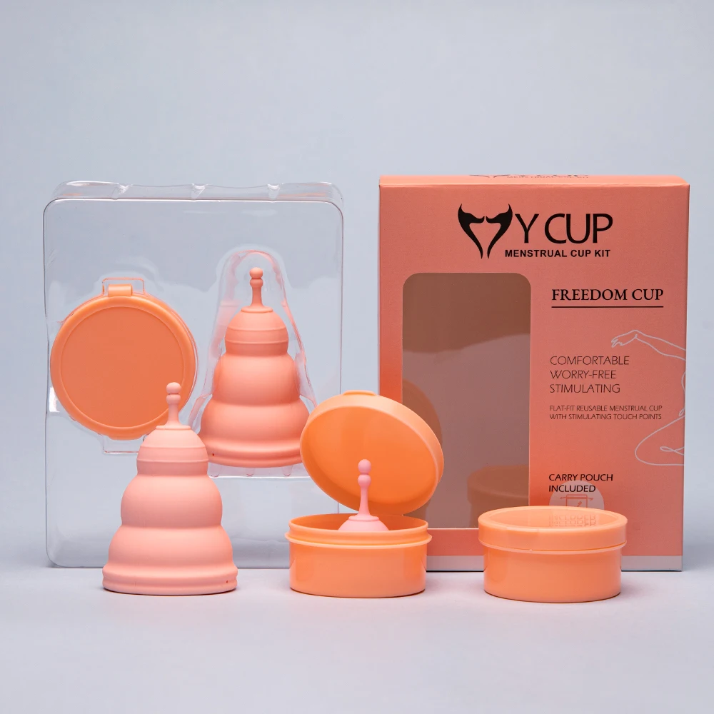 Прозрачная прозрачная менструальная чашка медицинского класса складная