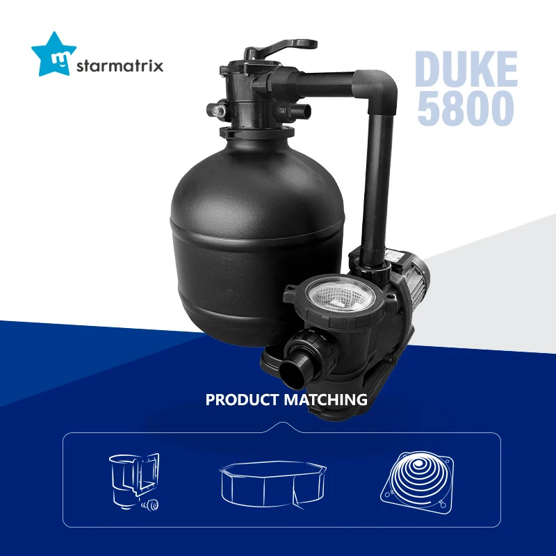 STARMATRIX 5800 Custom-Size Home Pool Pump and Filter with Sand Filter Water Filter for Swimming Pool