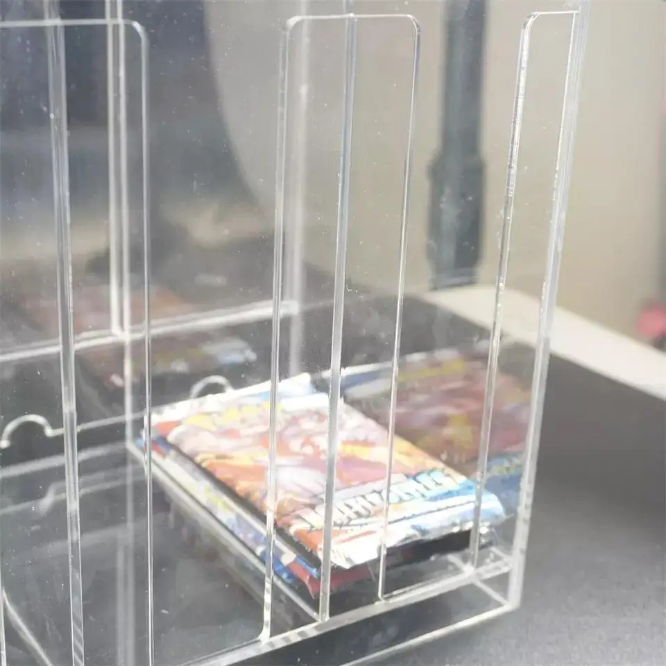 Custom Tcg Mtg Yugioh Po kemon Booster Packs Display Wholesale 3 Or 6 Slot Acrylic Booster Pack Dispenser
