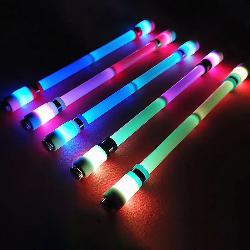 Led Flash Gel Pen, With Light Students Fashion 0.5mm Gaming Spinning Pen Ballpoint With Battery Kids Christmas Gift/