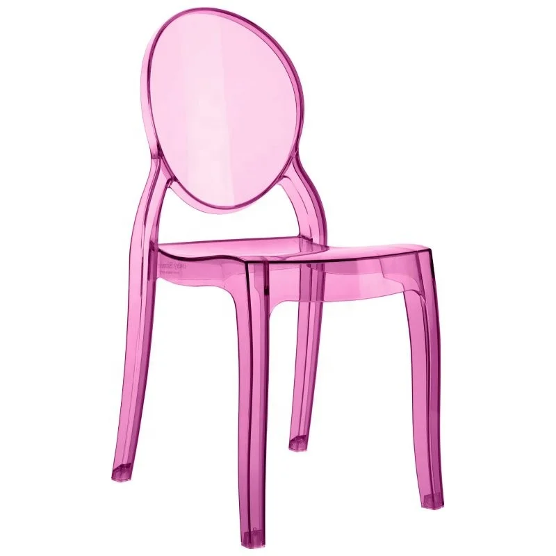 Event party dining Baby Elizabeth Polycarbonate ghost Kids Chair Transparent blue