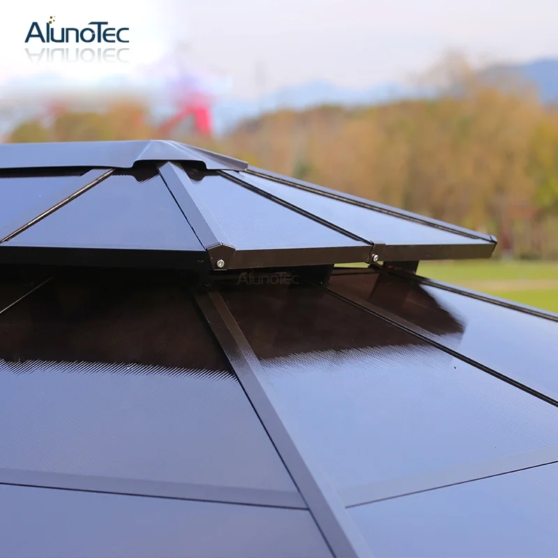 Modern Sun Shade Waterproof Aluminium Pavilion Garden Gazebos Outdoor Awning Pergola Hardtop Gazebo