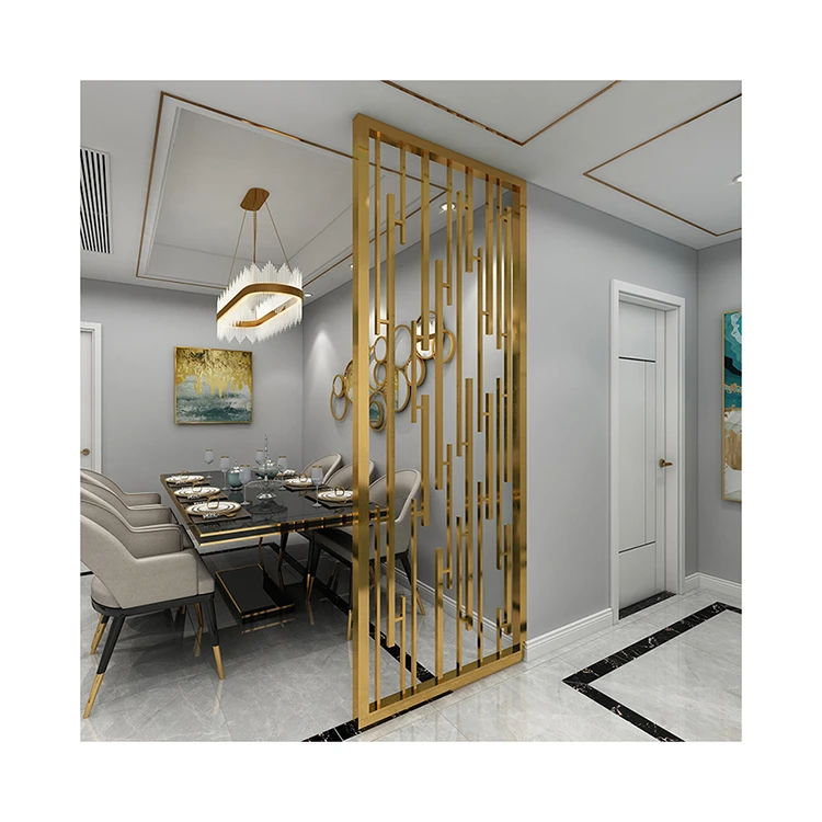 Classic Interior Hotel Decorative Room Divider Modern Partition Stainless Steel for Office Building