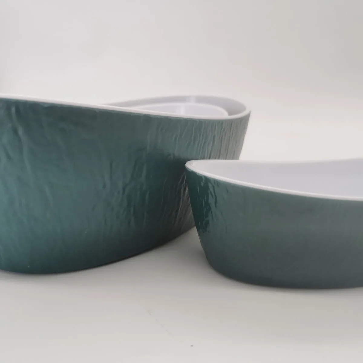 
Custom color Double walled insulated melamine nesting salad bowl set 