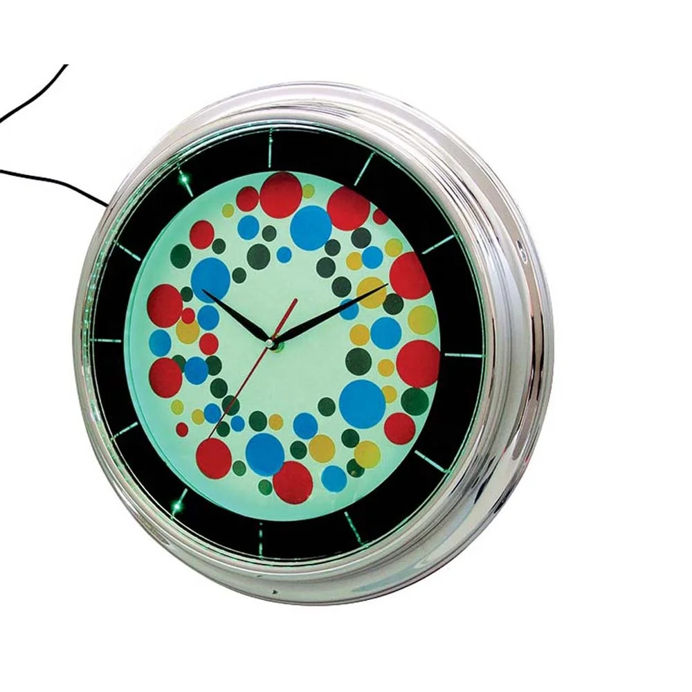 19inch plastic neon clock double neon light luminous wall clock