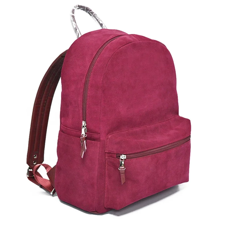Custom high quality elegant back pack women luxury suede leather backpack for travel