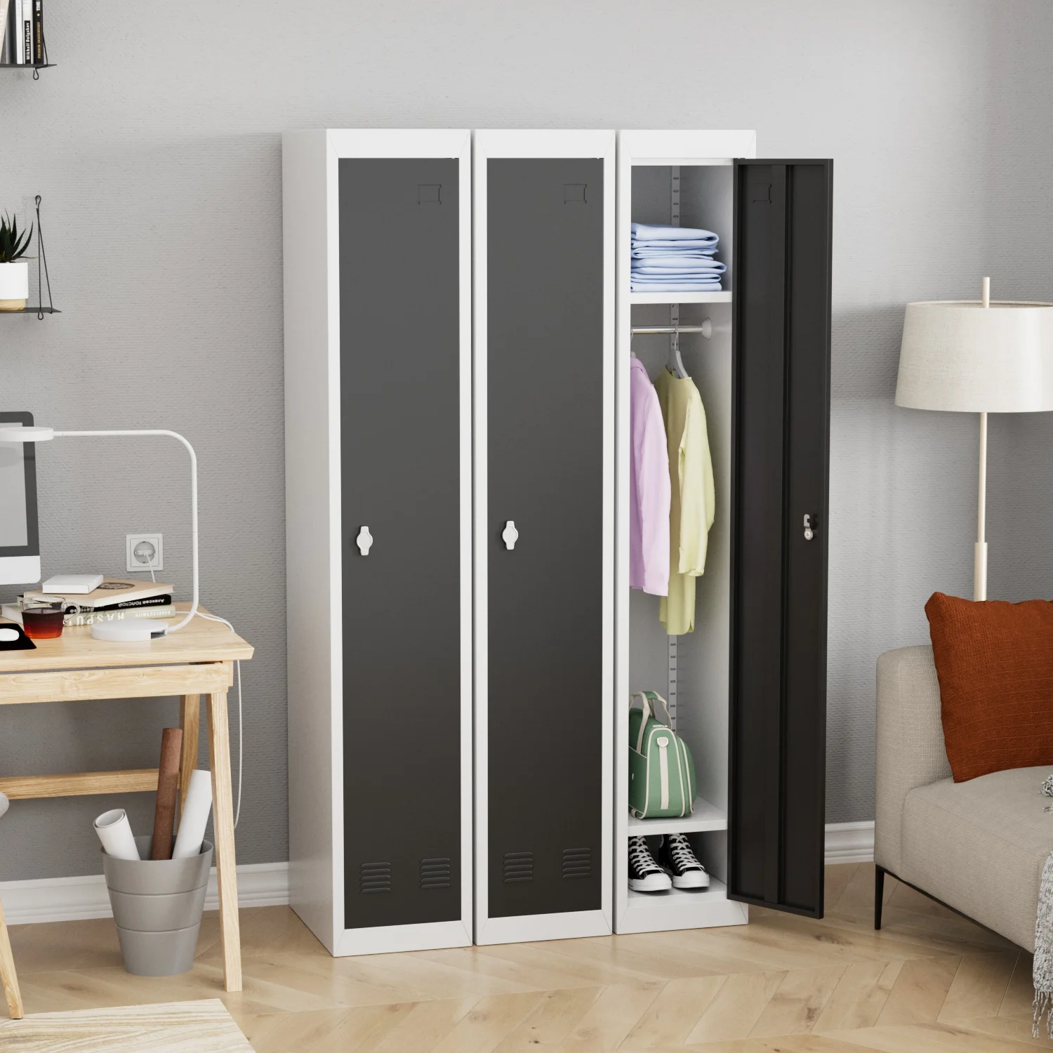 Manufacturer Metal Locker Cabinet School Gym Storage Locker 1 Door Steel Locker Cloth Storage Cabinet