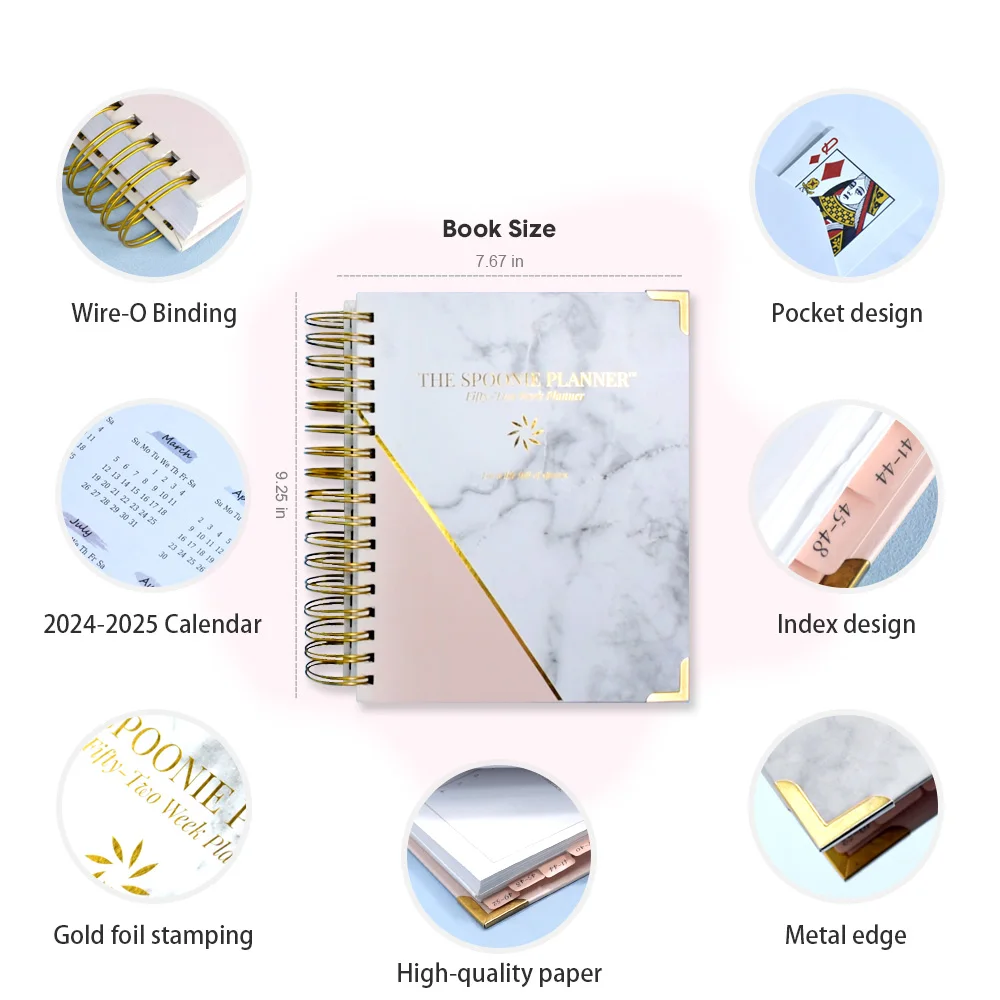 High Quality  Spiral Bound Binder Agenda Notebook A5 with Inner Pocket