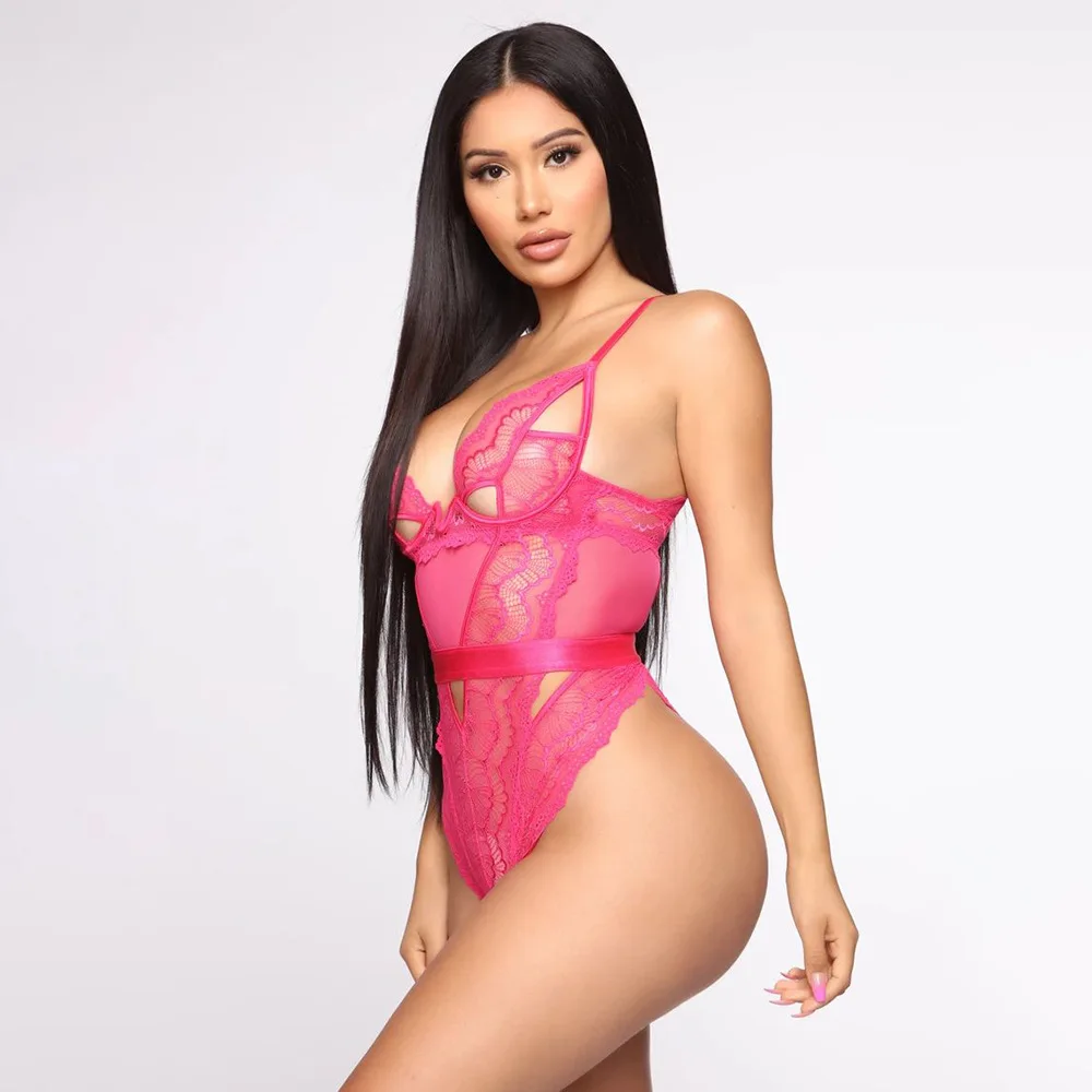 Xinuo 2021 wholesale new ladies underwear lace transparent sexy lingerie bodysuits 10402