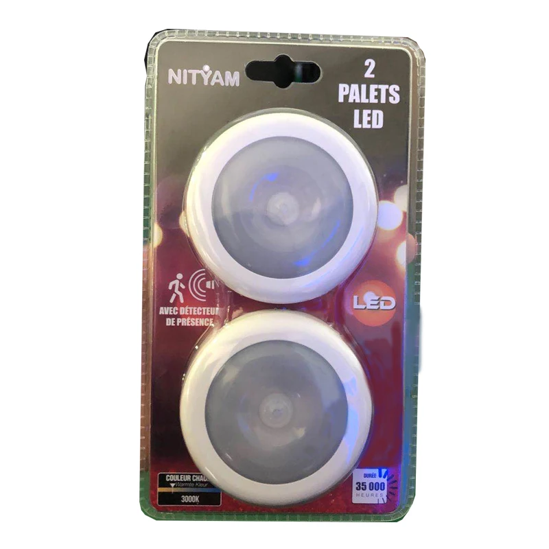 Беспроводной PIR автоматический датчик движения 6 LED круглый корпус Забавный Ночной свет жилой 1 год Авто CAD макет