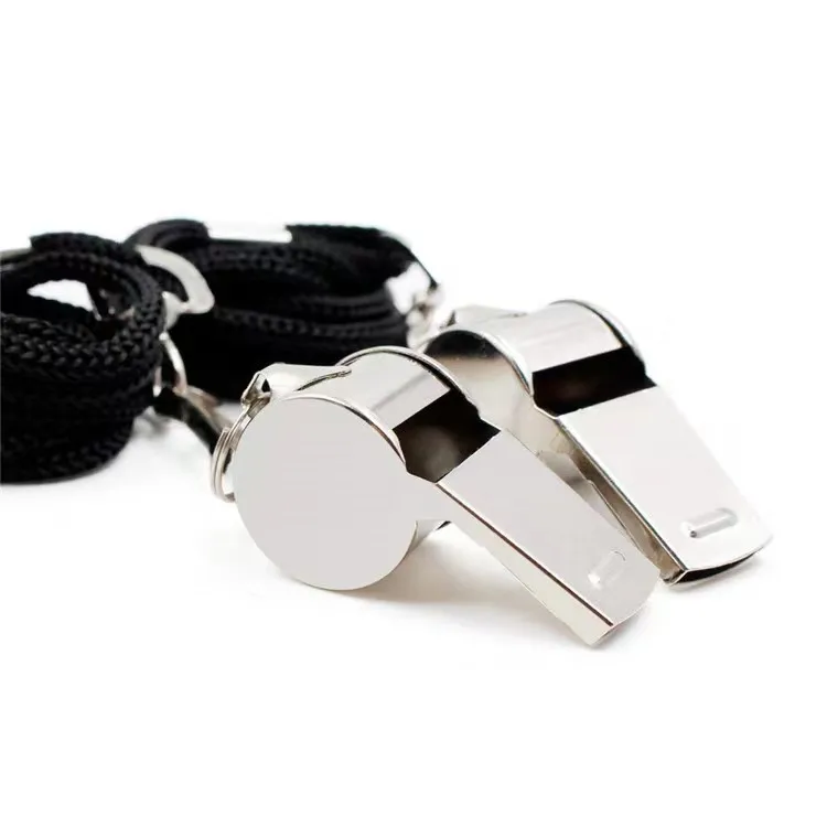 Wholesale Hot sale stainless steel with lanyard for fans coaching sports whistle referee whistle football