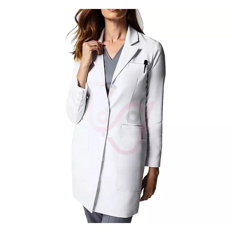 Hospital Uniform Professional Doctor Wear Medical Lab Coat  White