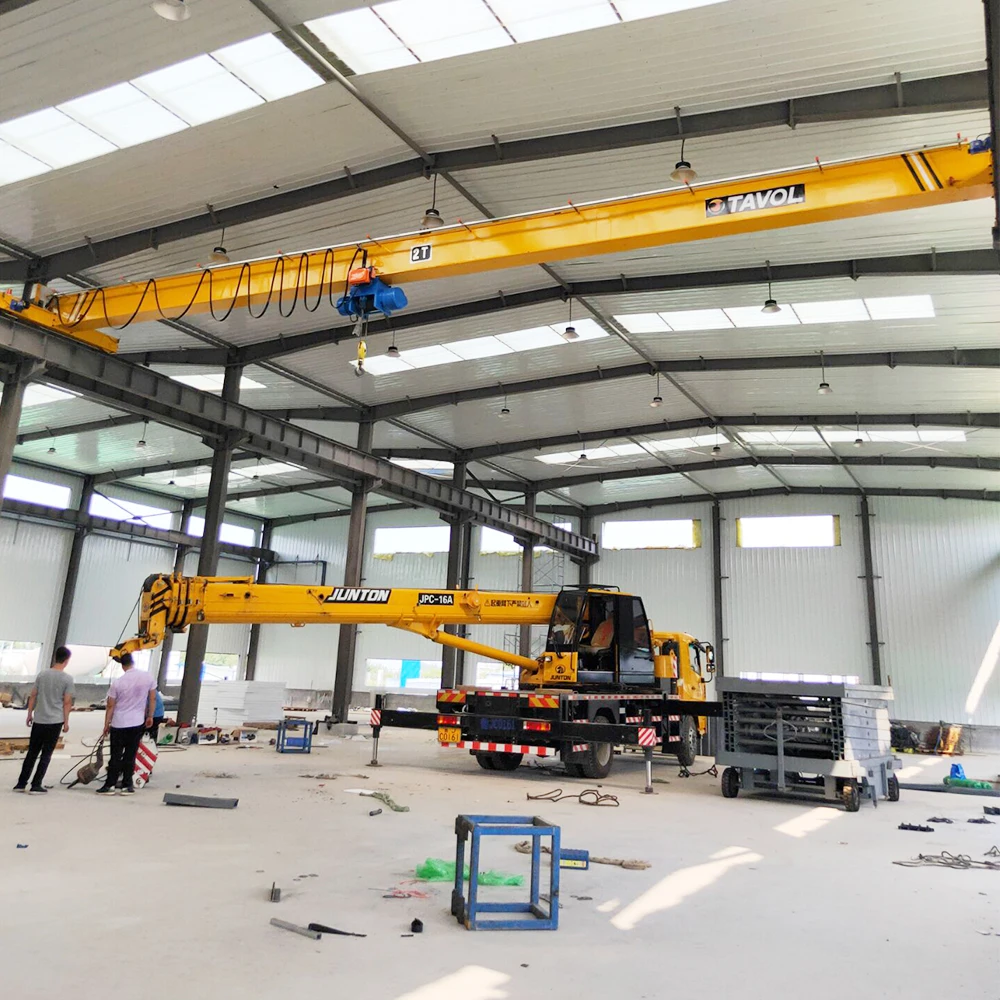 Tavol Brand Stable Performance monorail workshop movable motor-driven overhead crane with electric hoist