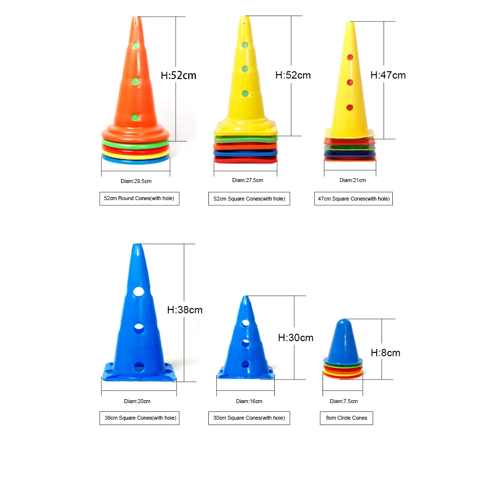 
Different size custom football soccer basketball plastic disc sport marker sports cones for training 