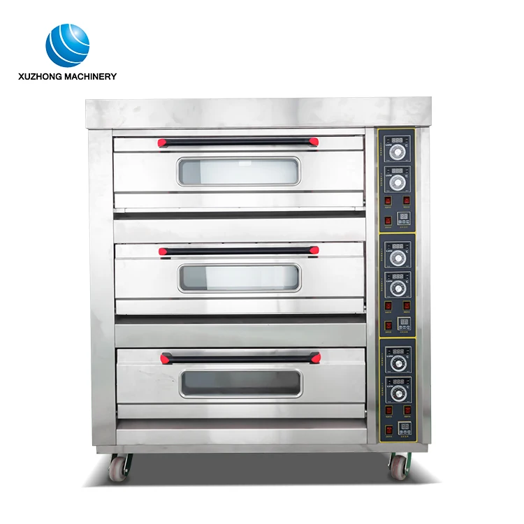 
3 tarys deck oven made in china Commercial Stainless steel pizza bread and cookie Electric Oven 