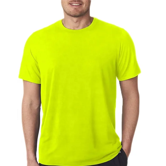 Breathable polyester Safety shirt custom logo hi vis construction short sleeve safety green work t shirt for men