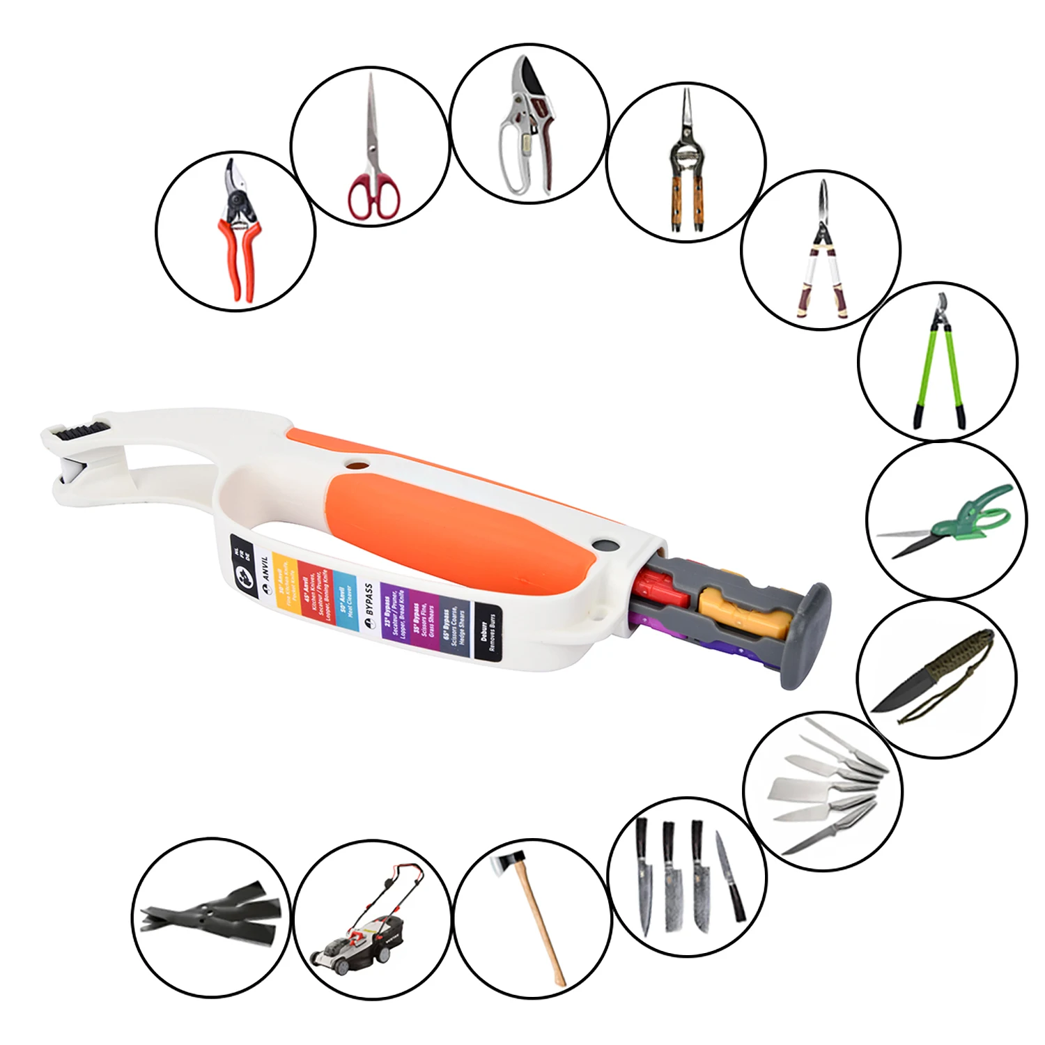 Vertak garden tool professional manual kitchen knives sharpening tool 7 in 1 knife scissors sharpener