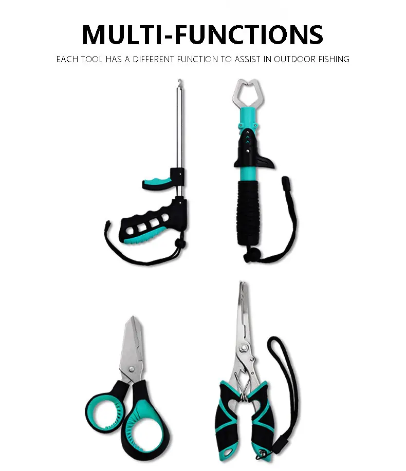 XP902 Fishing Accessories Kit Fishing Lip Gripper Stainless Steel Fishing Pliers Set Fish gear set Tackle Fish Lip Grip