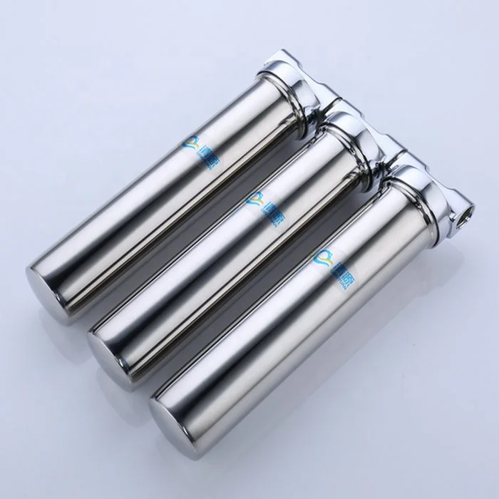 HONG HUI QY3-10A Stainless Steel 304 Three Stages Under-sink Water Filter Housing Ceramic Water Purifier