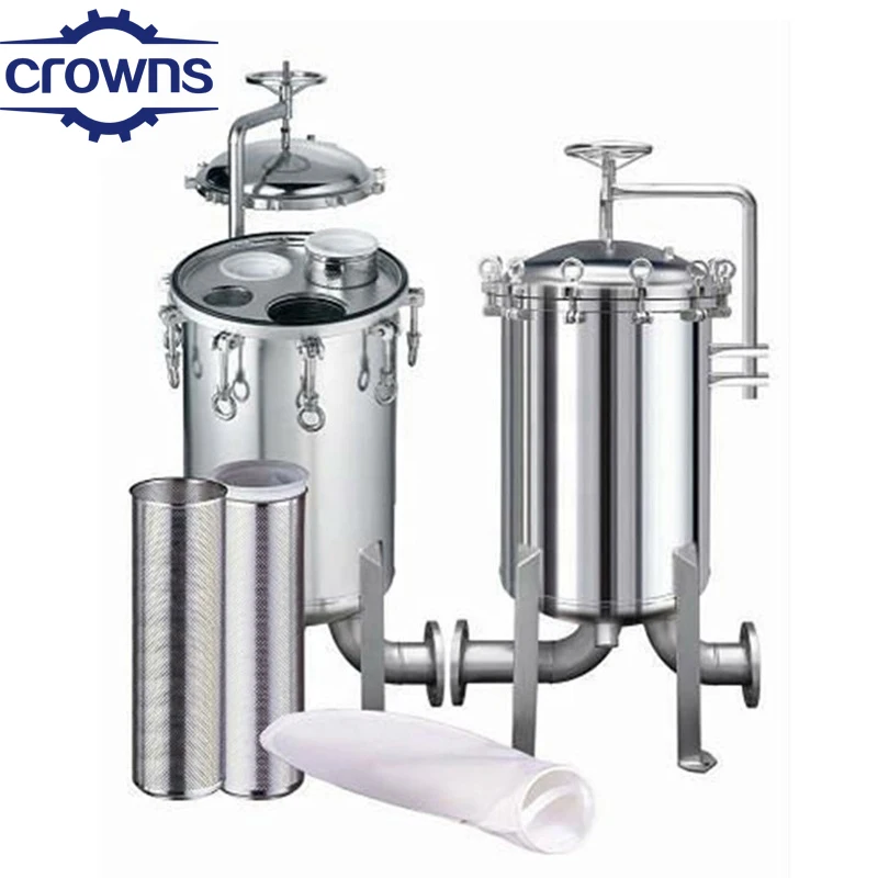 Industrial Stainless Steel 304/316L Bag Water Filter Housing Liquid Filtration grey water treatment equipment