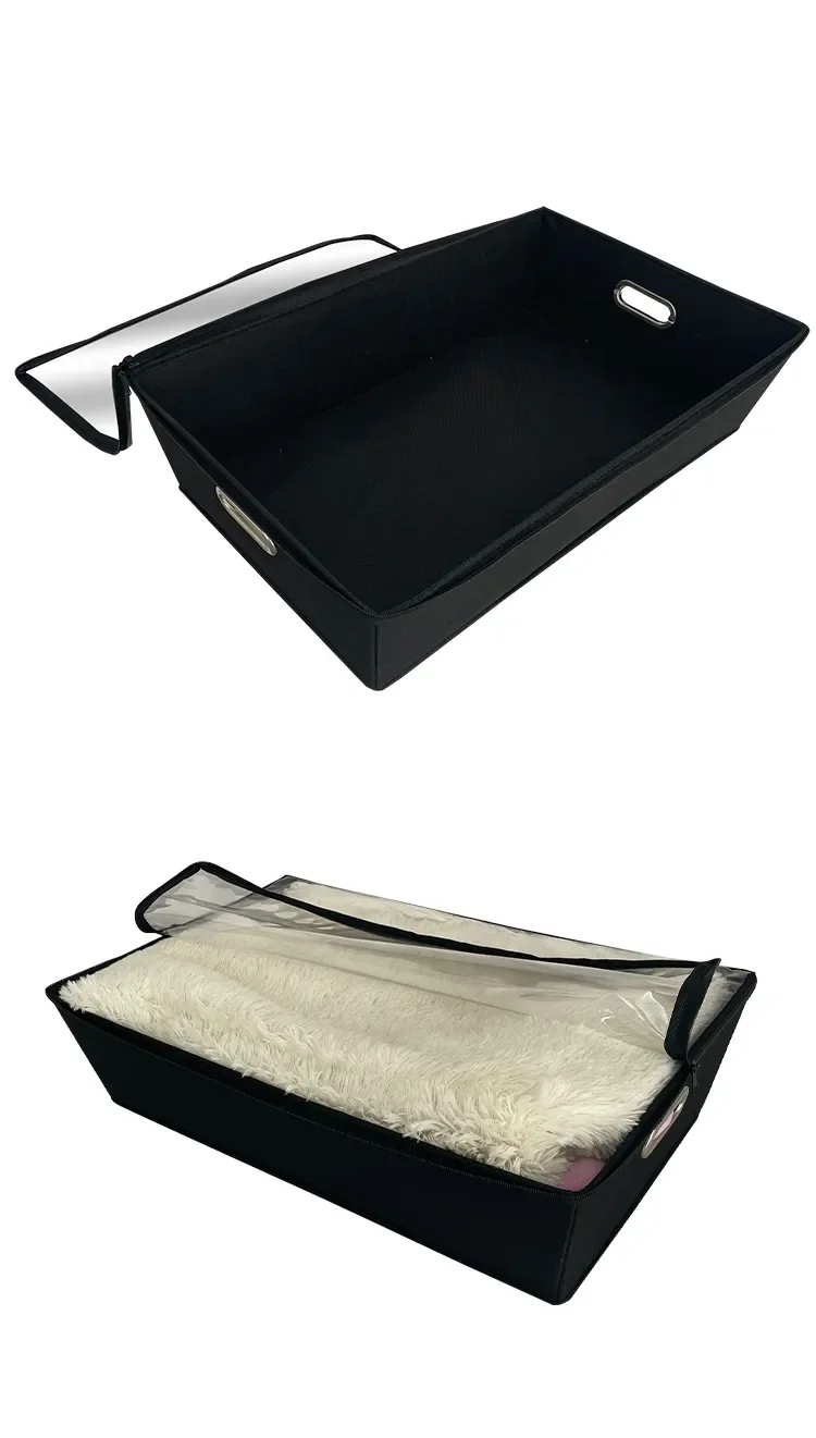 Hot Selling Series Large Space Storage Black Storage Box With High Quality Transparent Pvc