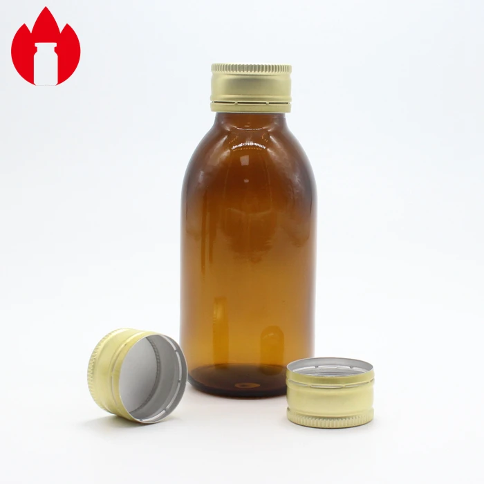 Amber Color Oral Solution Glass Bottle with DIN 28mm Thread Mouth