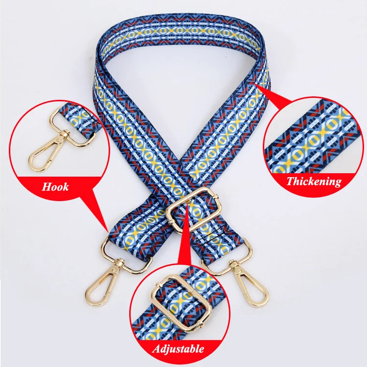 Adjustable 3.8*140 Cm Cotton Cross body Handbag Belt Width 80-140 Cm Bag Shoulder Strap With Silver/Gold Buckle