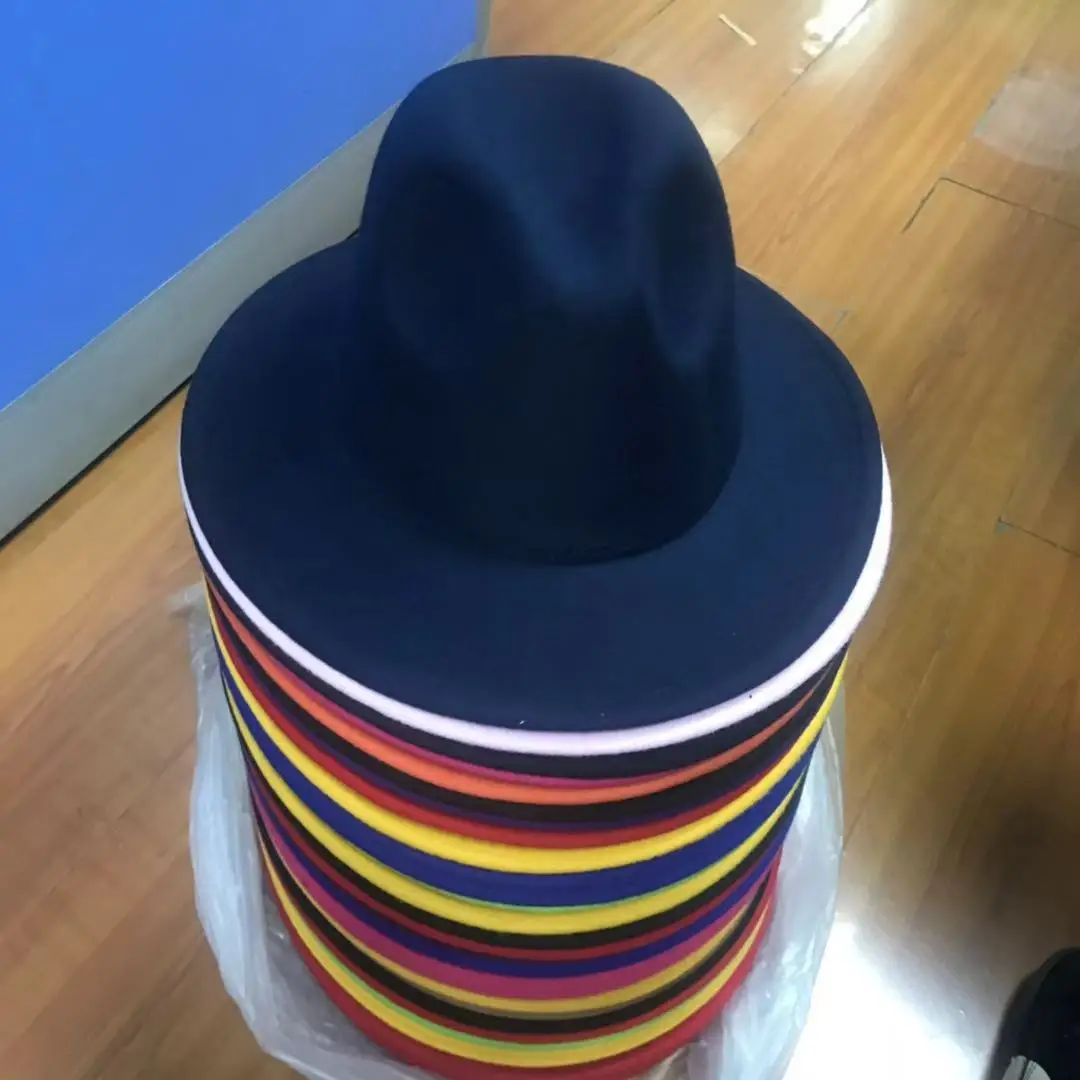 Two Color Fedora Hat fedora hats women wholesale 2021 wide brim fedora hats