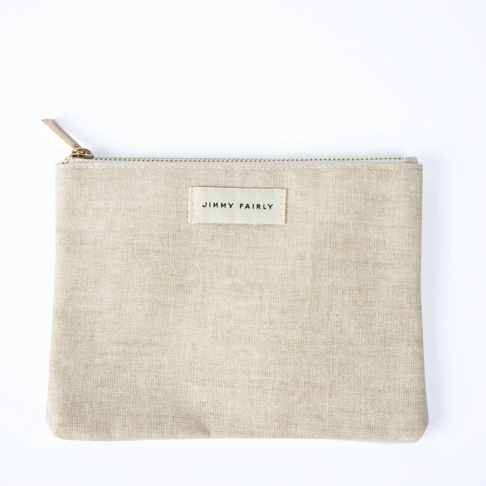 linen hemp Cosmet Bag Organic Makeup Bag Women Toiletry Cosmetic Pouch Bag