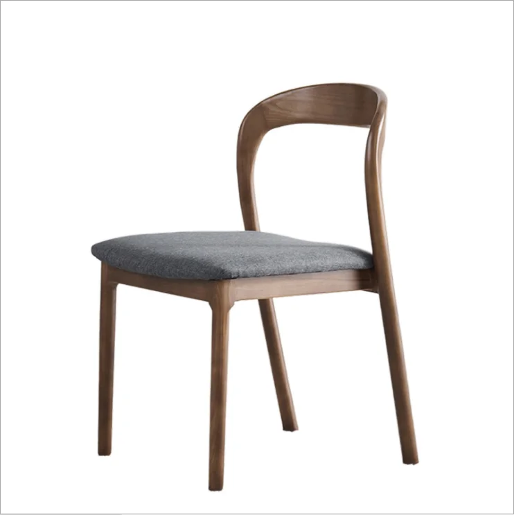 Nordic solid wood dining chair dining table table contracted modern log dining room family small round table and chair