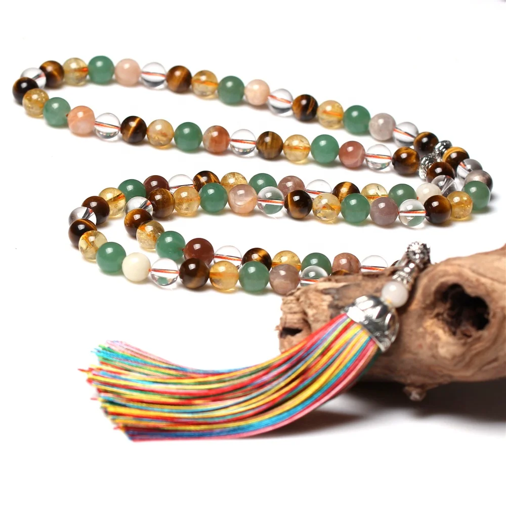Handmade muslim prayer beads tiger eye stone/crystal/sun stone islamic rosary tasbih