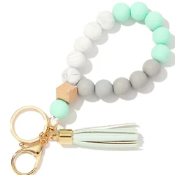 Silicone bead Keychain kawaii fashion tradey silicone multi color options cute keychain