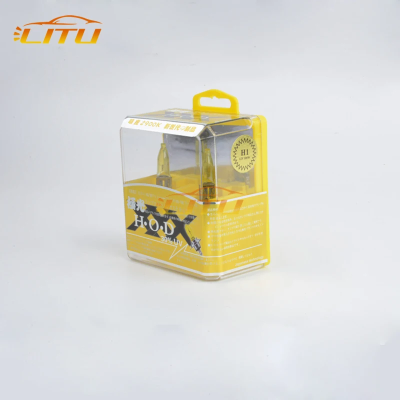 Manufacturer H1 12v 55w 100w yellow fog driving car lamp headlight auto auxiliary halogen light bulb