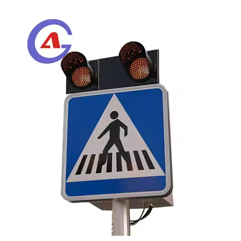 Factory Wholesale 600*600mm Solar Power LED Amber Flashing Pedestrian Crossing LED Road Traffic Signs Speed Limit Warning