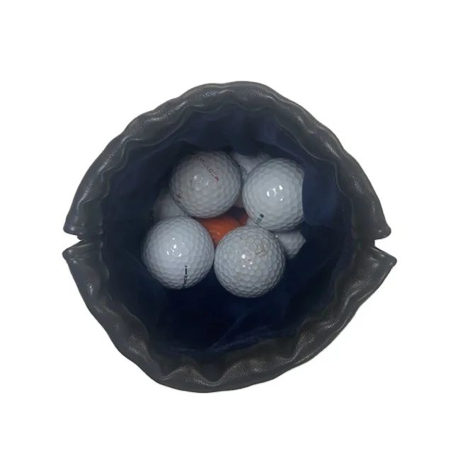 Popular leather pouch golf valuables pouch ball tee pouch bag with drawstring