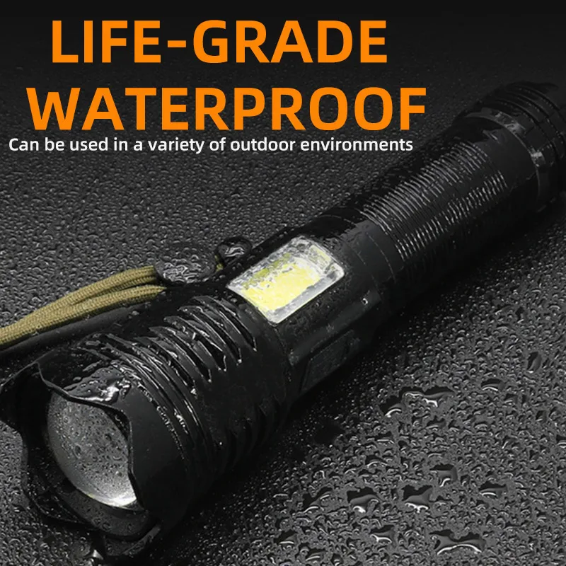 Super Bright Linternas 25w 8 Modes Rechargeable Hunting Flash Light Long Range Torch Light Waterproof LED Flashlight Tactical