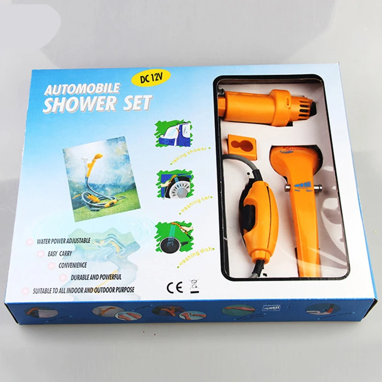 
High quality portable 12v dc rechargeable camping shower 