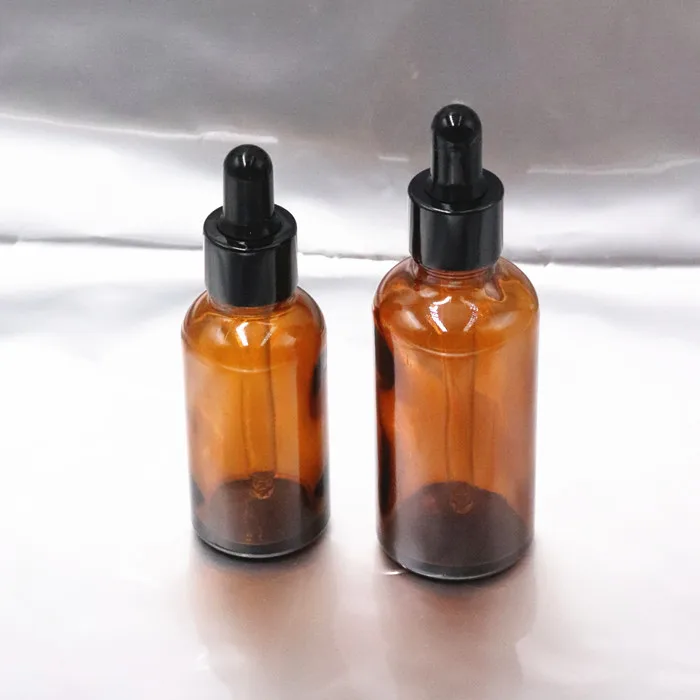 Child-proof Empty 30Ml Dropper Cuticle Essential Oil 1oz 30 ml Dropper Bottle Amber Glass Oil Bottles With Pipette