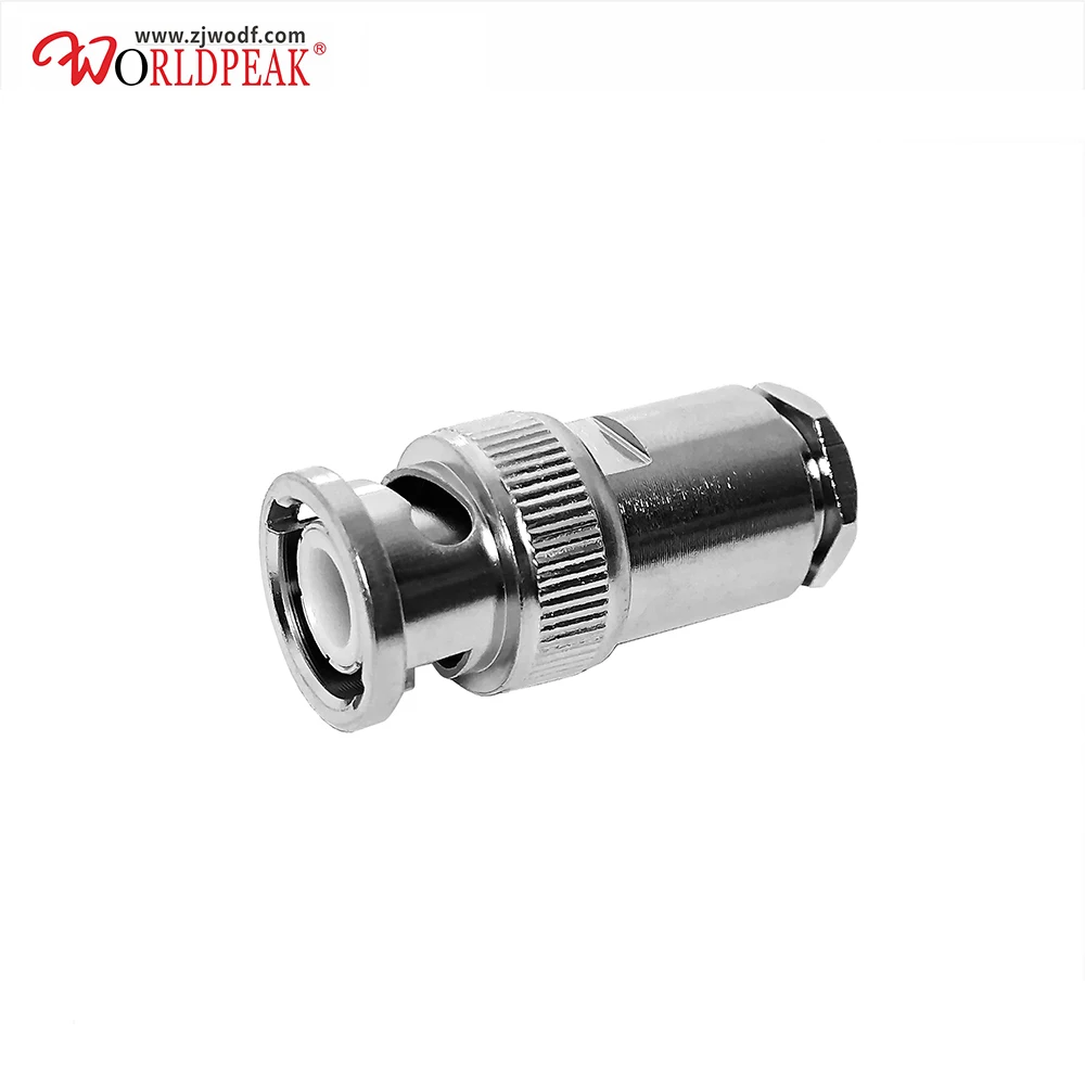 Factory price rf clamp BNC-j3 rf connector Brass cable coaxial connector BNC male for RG58 LMR195 LMR200 RG142 RG303 RG223 cable