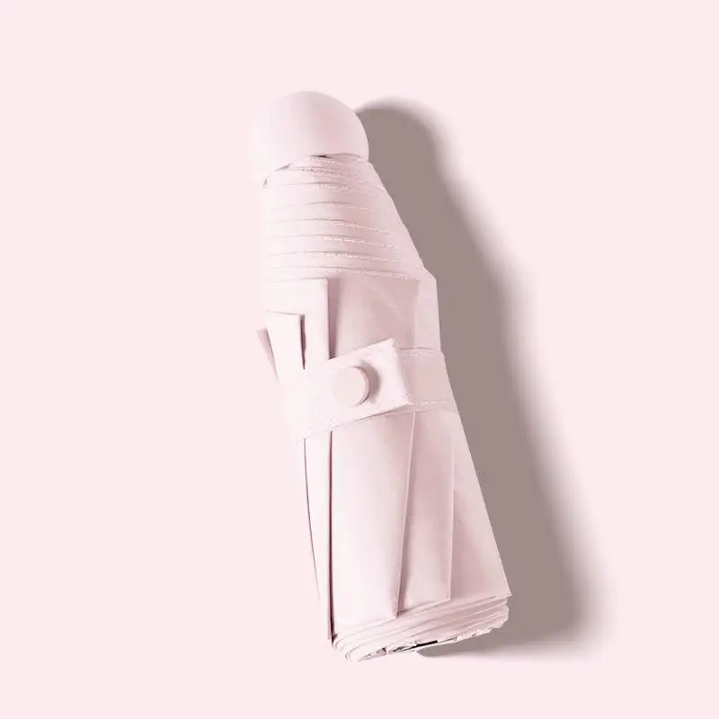 TX825 Custom Logo Pocket Five-Fold Cute Umbrella Mini Sunscreen Anti-UV Folding Golf Umbrella Manual Control for Adults Travel