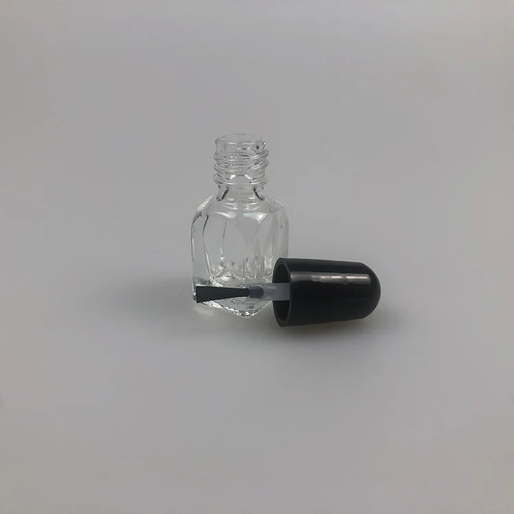Round Varnish Square Gel Shape Empty Polish Glass Bottle Nails Polish 15ml Clear Bottle