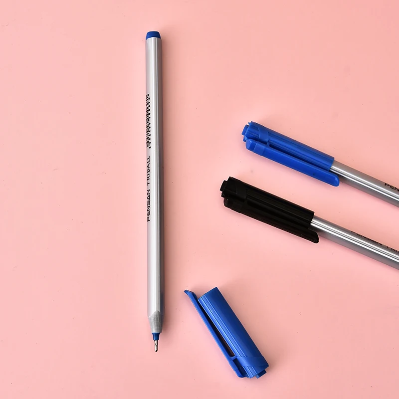 1.0mm Oily Ink Ballpoint Pen Black Blue Red Stationery Pen Factory Promotional Wholesale Office Supplies Box Packing