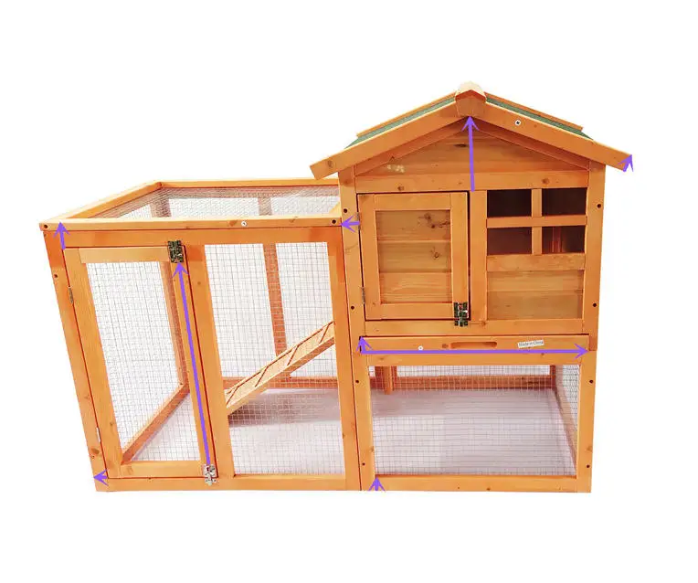 2024 new Outdoor Wooden Chicken Coop Rabbit Hutch House Bunny Guinea Pig Cages for sale