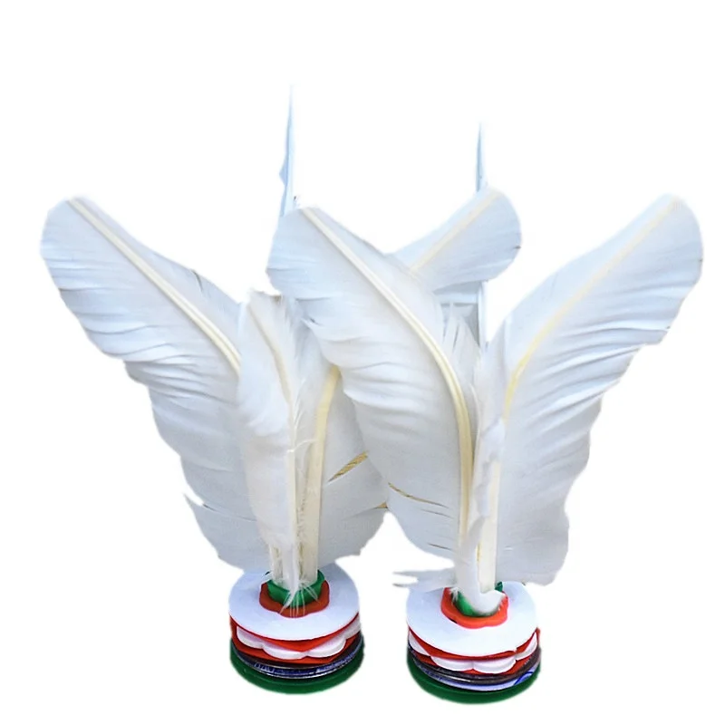 
Bulk Sale Durable Big Size Original Goose Feathers Cheap Chinese Jianzi Shuttlecocks 