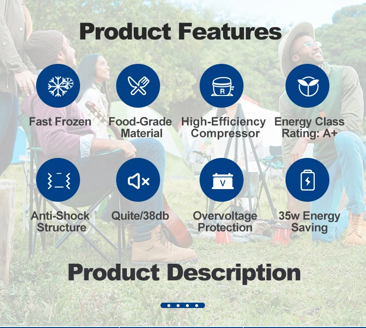 Factory Price Camping Freezer Portable 17L Beach Fridge 12V Mini Refrigerator with LED Display