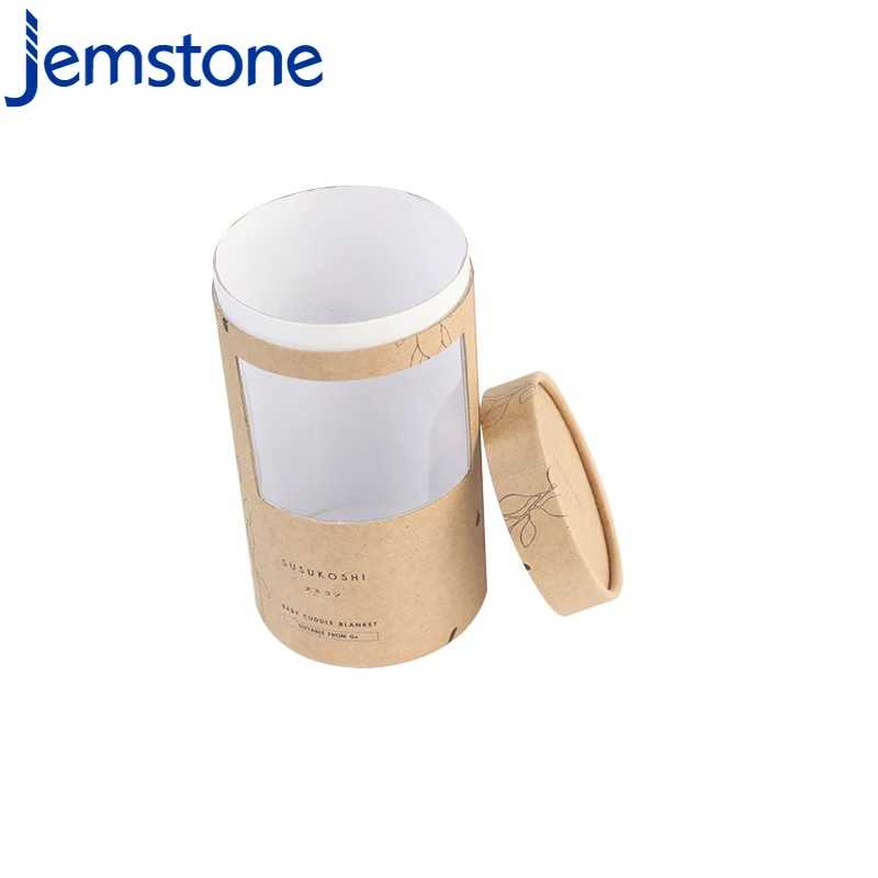 Eco Friendly Cylinder Packaging Kraft Paper Tube Box Paper Round Tea Packaging Tube With Clear Pvc Window