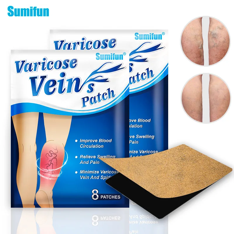 Sumifun 8pcs/bag Chinese Varicose Veins Plaster Vasculitis Phlebitis Spider Leg Medical Patch Angiitis Removal Patch