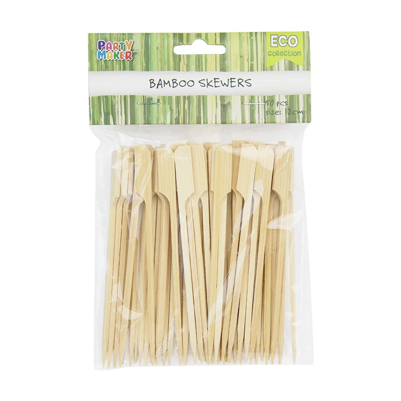 902163-64 50pcs/bag 12cm 18cm Natural Bamboo Skewer picks Wood Barbecue  Skewers for Grill BBQ Kebab  Roasting PartyMaker