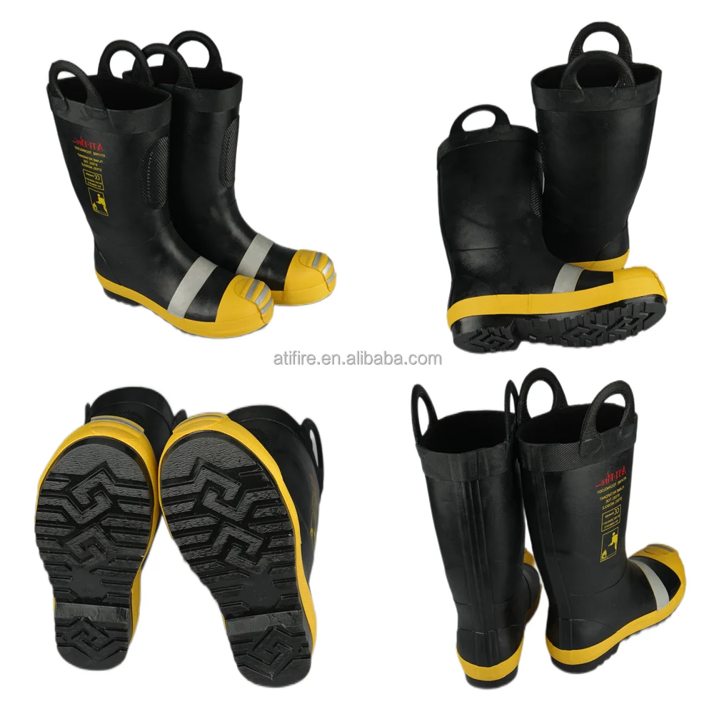 Customized LOGO Firefighter Safety Boot Flame Retardant Rubber EN15090 Fireman Rescue Fire Fighting Protection Gear Firefighting